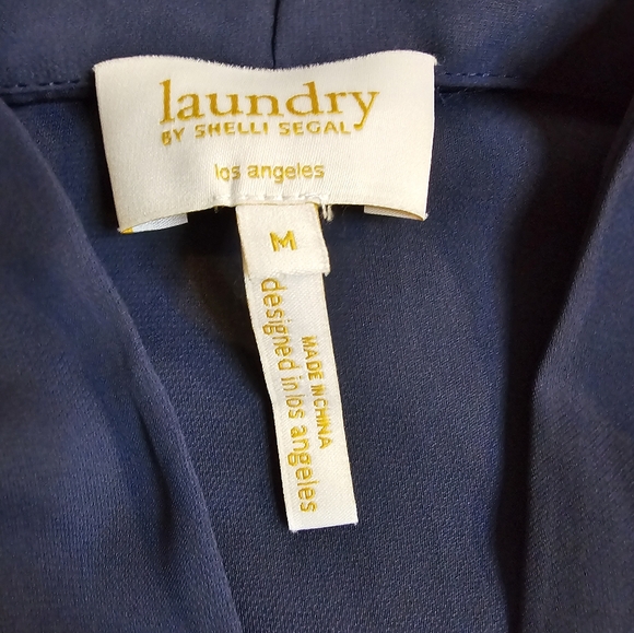 Laundry Sleevless Blouse Navy Silky Office Fall Layering Medium - Picture 2 of 6